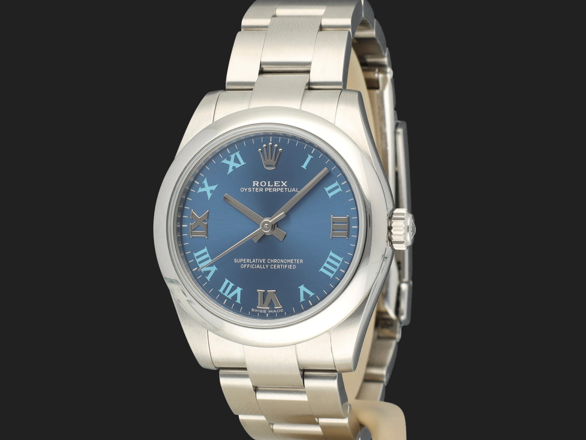 Rolex Oyster Perpetual Blue Roman Dial 177200 (1)