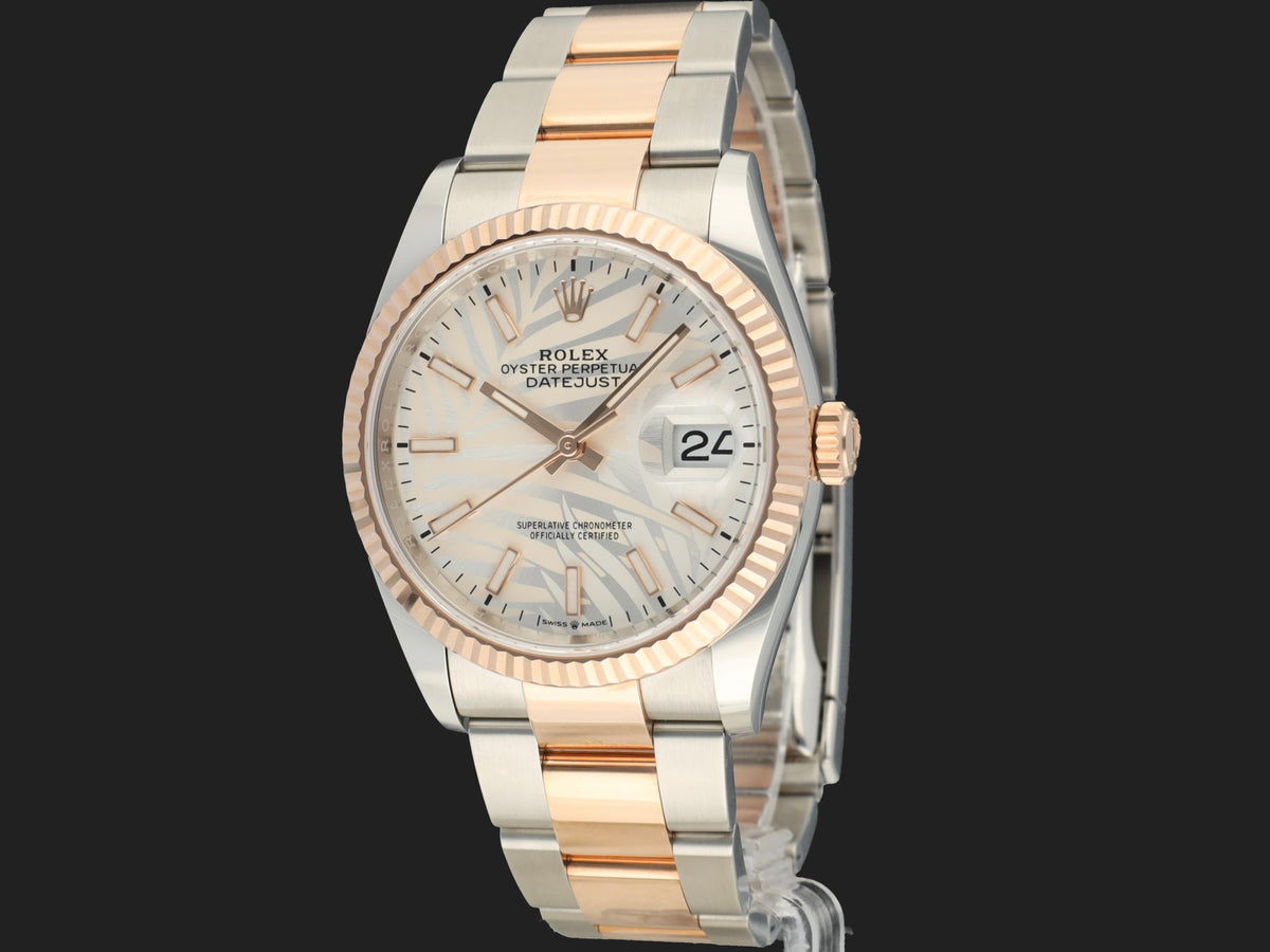 Rolex Datejust 36 Everose/Steel Silver Palm Dial 126231 NEW (1)