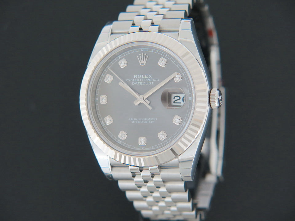 Rolex Datejust 41 Rhodium Diamond Dial NEW 126334 FULL STICKERS (1)