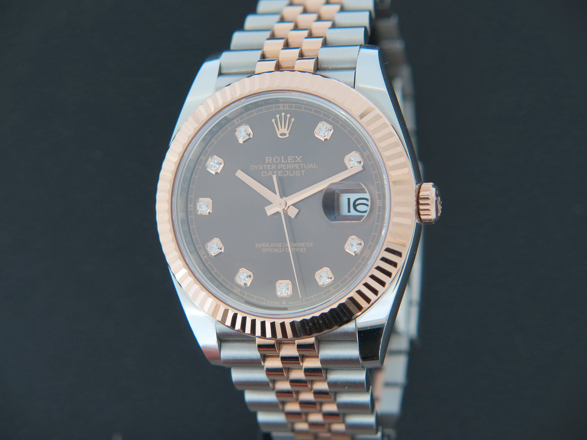 Rolex Datejust 41 Everose/Steel Choco Diamond Dial 126331 (1)