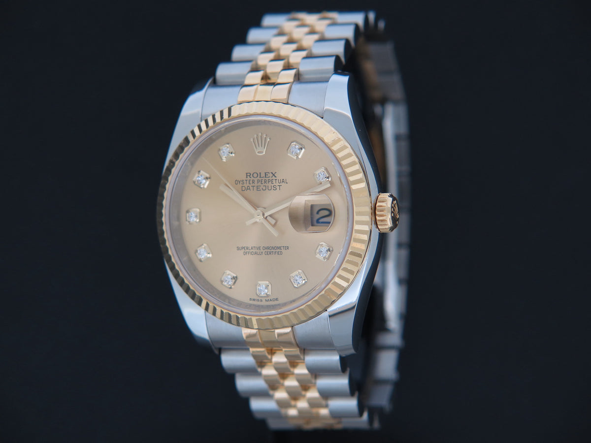 Rolex Datejust Gold/Steel Champagne Diamond Dial 116233 (1)