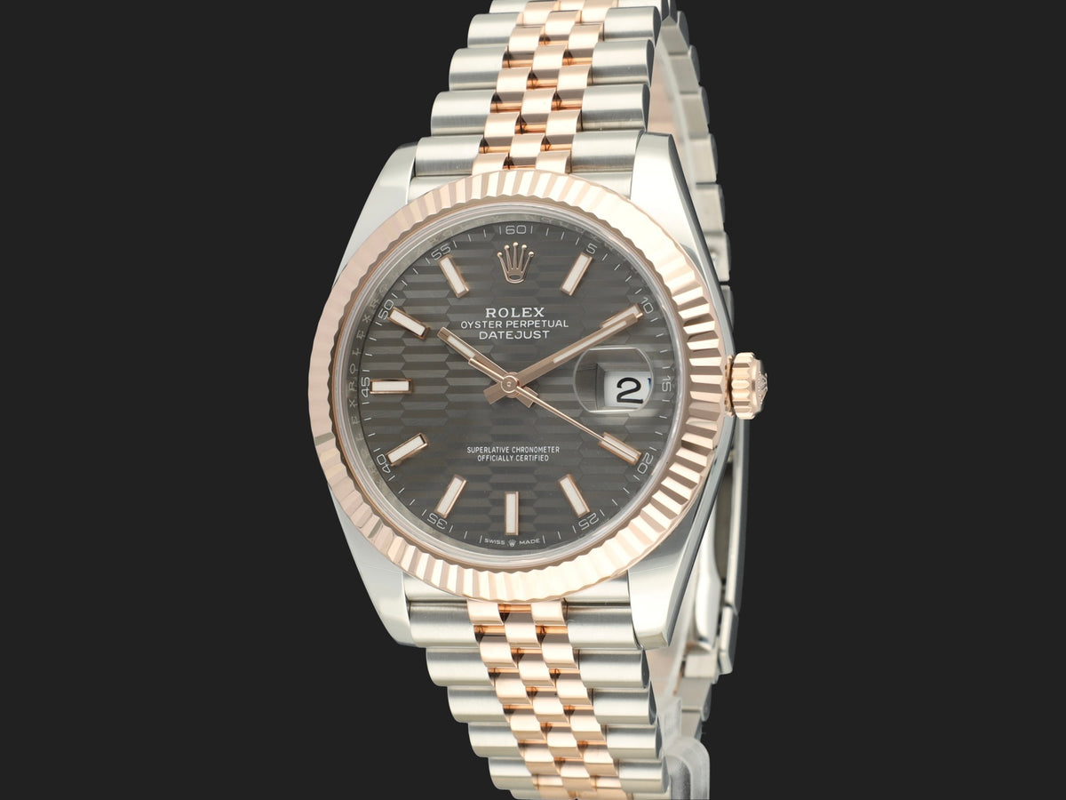 Rolex Datejust 41 Everose/Steel Slate Fluted Motif Dial 126331 (1)