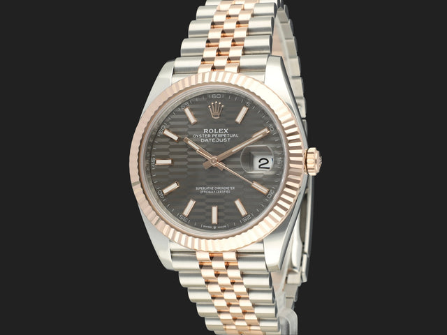 Rolex Datejust 41 Everose/Steel Slate Fluted Motif Dial 126331