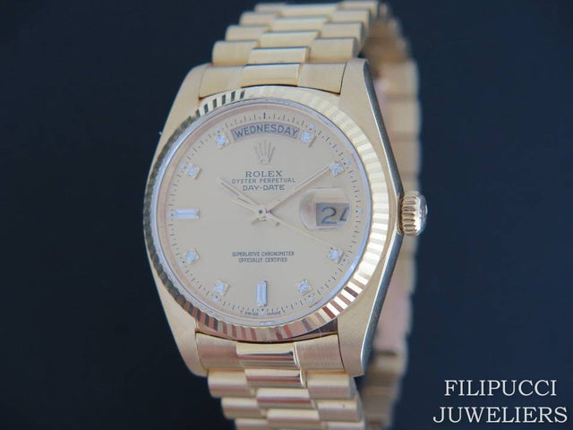 Rolex Day-Date Yellow Gold Diamond Dial