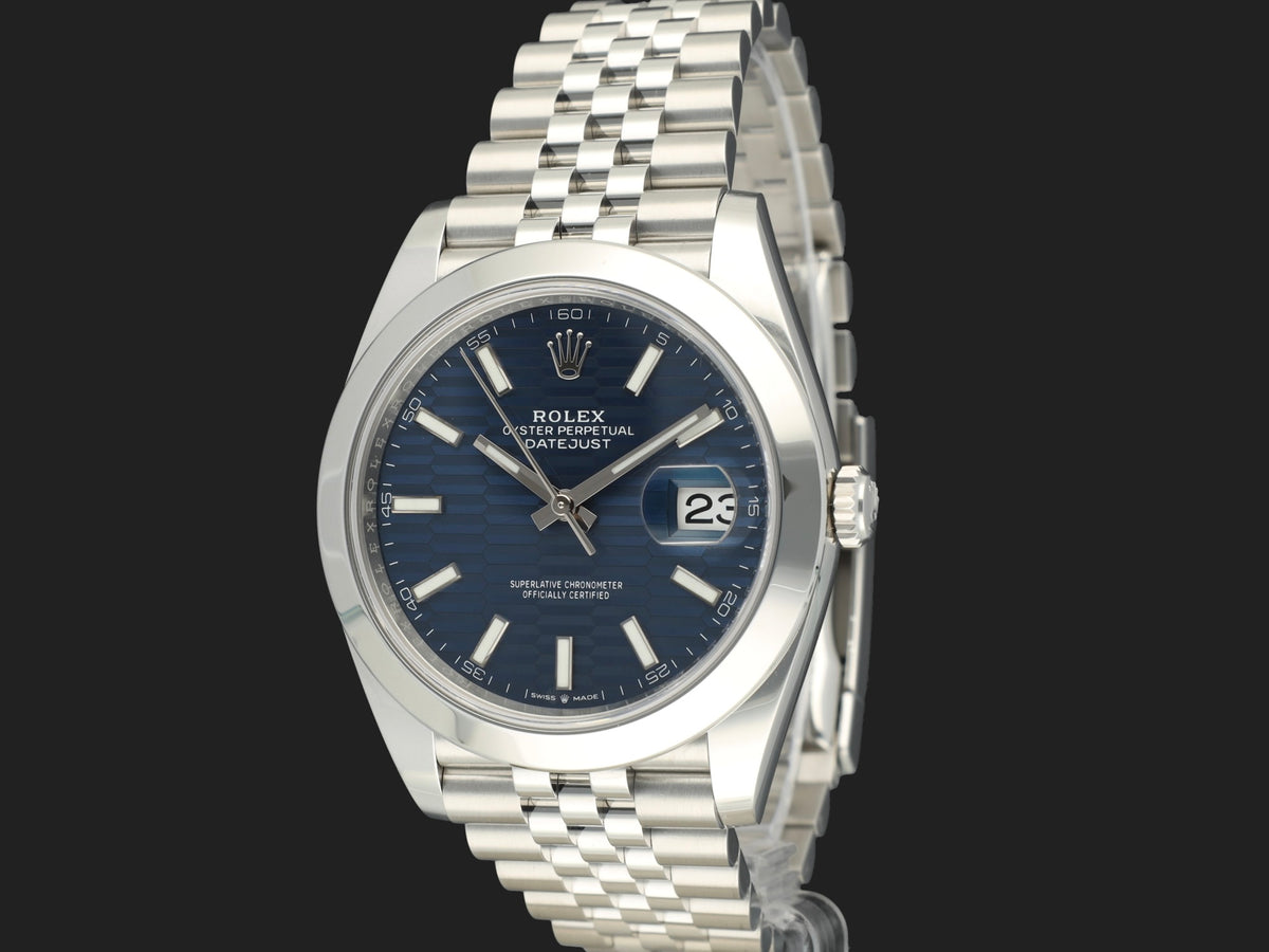 Rolex Datejust 41 Blue Motif Dial 126300 NEW (1)