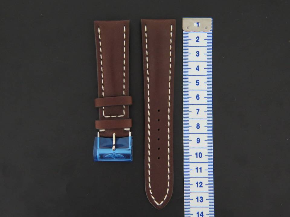 Breitling Brand new Leather Strap 24 mm + Buckle  (1)
