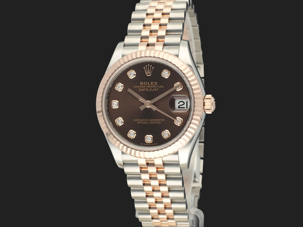 Rolex Datejust 31 Everose/Steel Chocolate Diamond Dial 278271 (1)