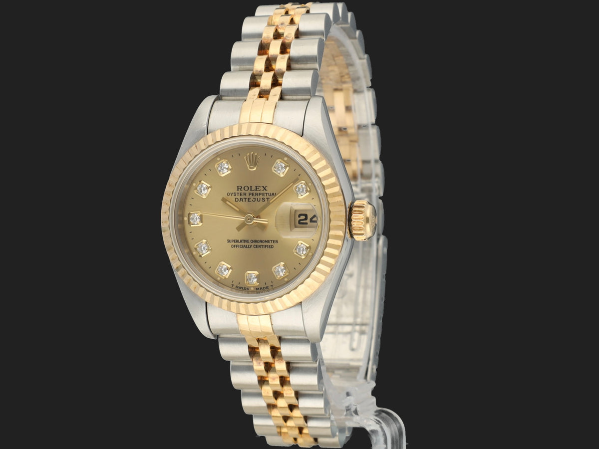 Rolex Lady-Datejust 26 Champagne Diamond Dial 69173 (1)