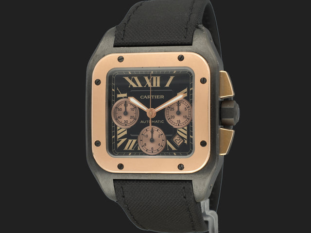 Cartier Santos 100 XL Steel Rosegold Chronograph W2020004 / 3104