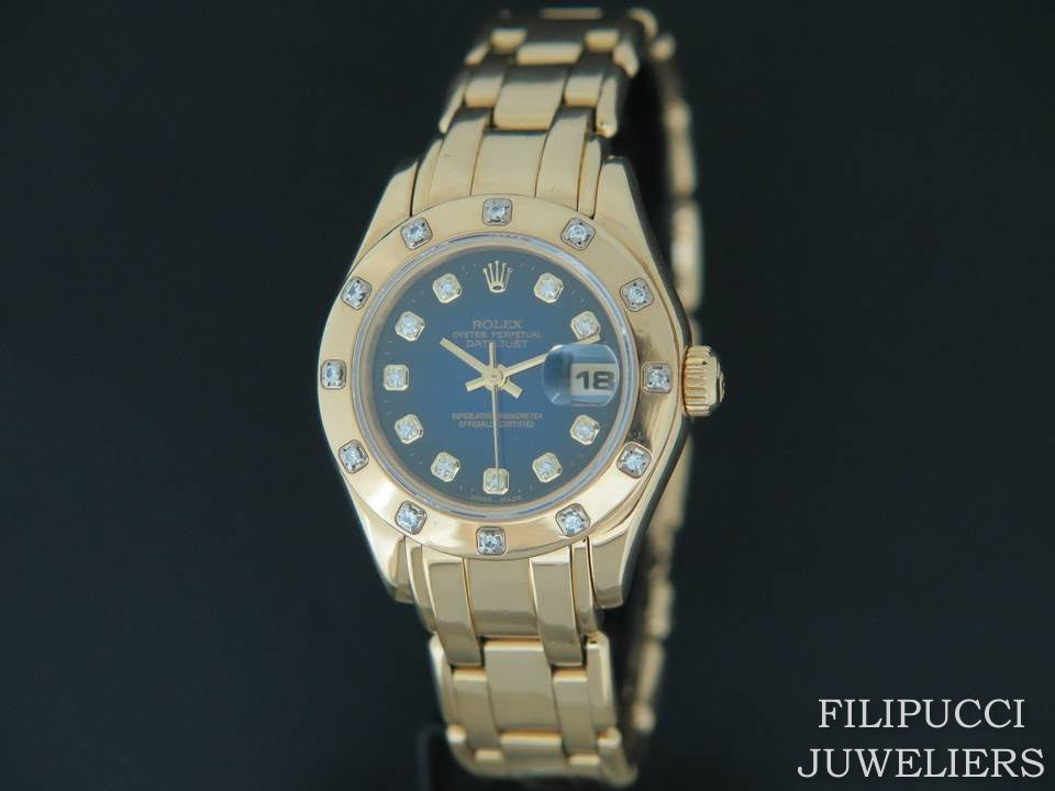Rolex Pearlmaster Yellow Gold  Blue Diamond Dial 69318  (1)