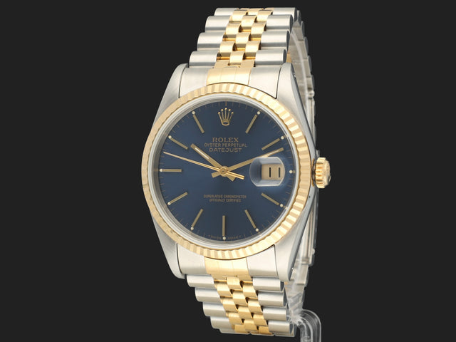 Rolex Datejust 36 Gold/Steel Blue Dial 16233