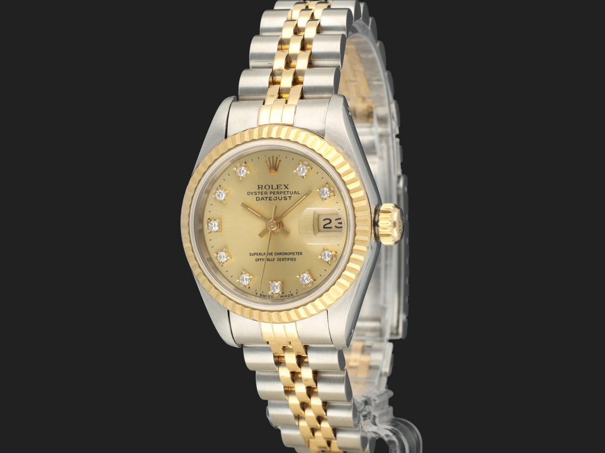 Rolex Lady-Datejust 26 Champagne Diamond Dial 69173 (1)