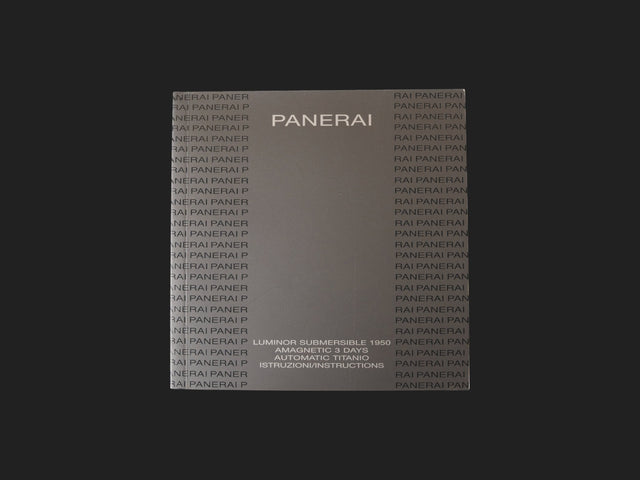 Panerai Luminor Submersible 1950 Amagnetic 3 Days Instructions Booklet