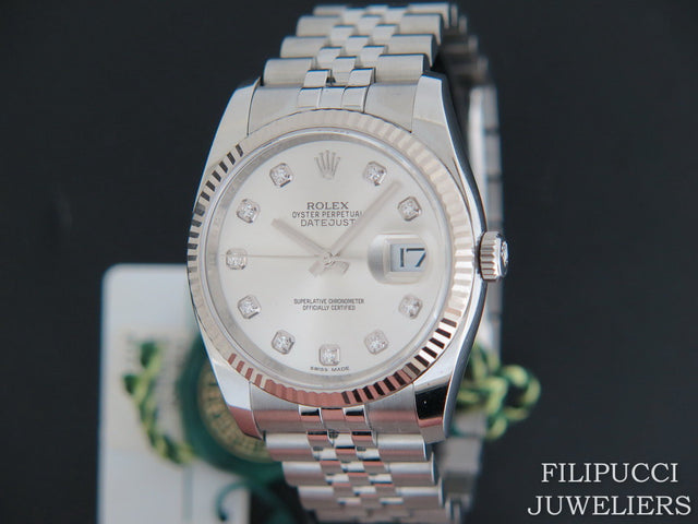 Rolex Datejust Silver Diamond Dial
