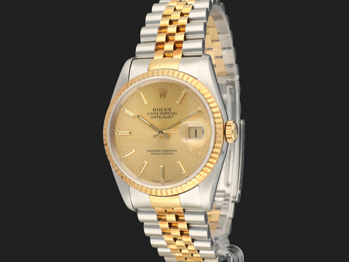 Rolex Datejust Gold/Steel Champagne Dial 16233 (1)
