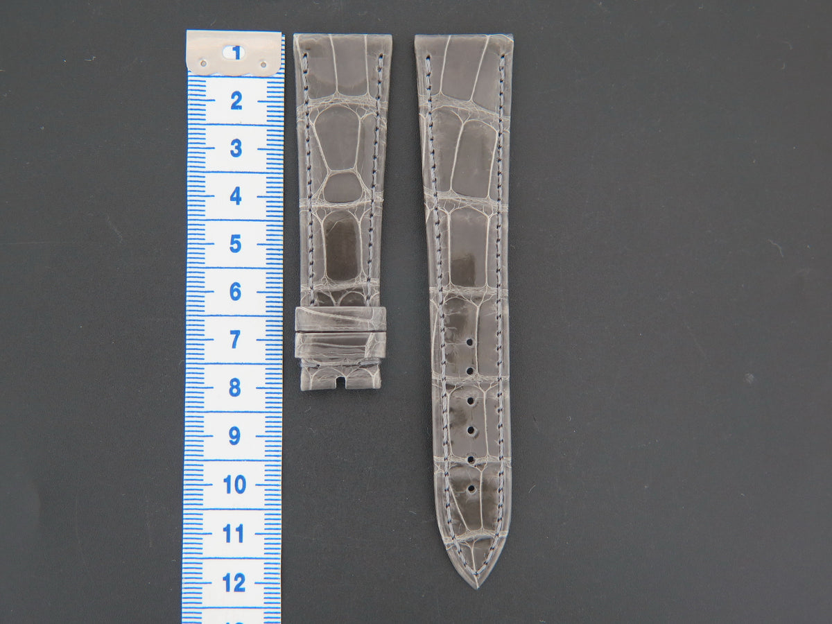 Breguet Alligator Leather Strap Glossy Grey 20mm NEW (1)