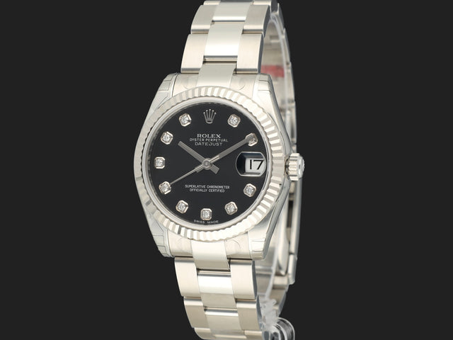 Rolex Datejust 31 Black Diamond Dial 178274 NOS