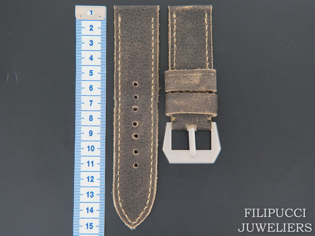 Panerai Vintage-style Calfskin Leather Strap 27 MM with Buckle