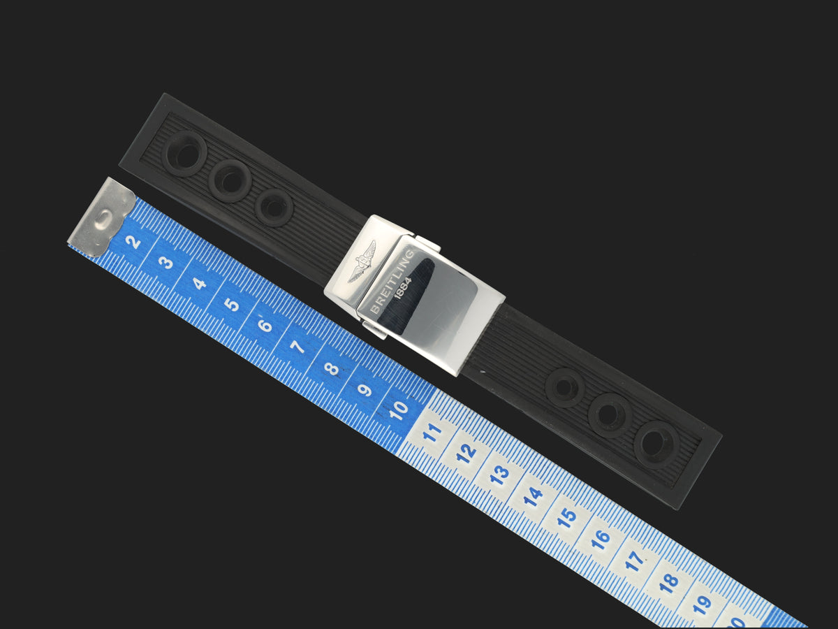 Breitling Black Rubber Strap with folding clasp 22-20 MM (1)