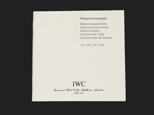IWC Fliegerchrono Operating Instructions  Booklet