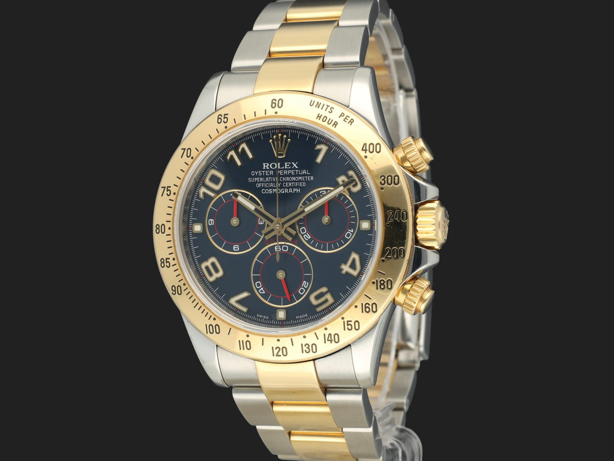 Rolex Daytona Gold/Steel Blue Racing Dial 116523 (1)