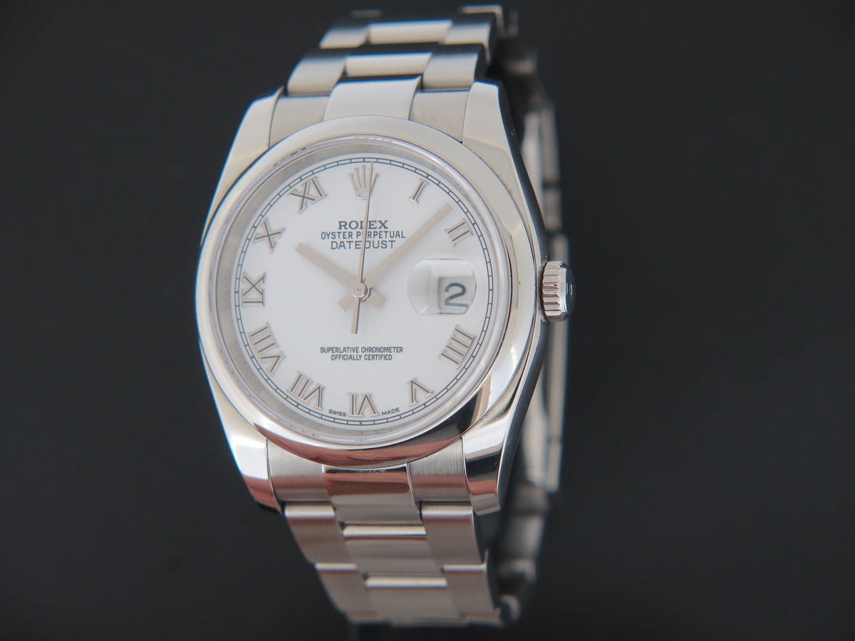 Rolex Datejust 36 White Roman Dial 116200 (1)