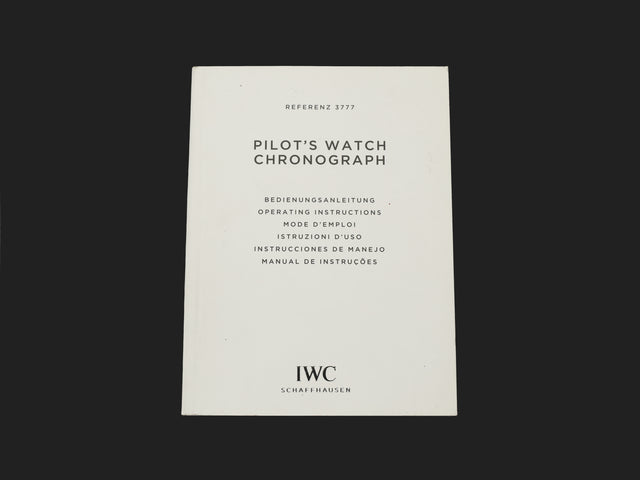 IWC Pilot's Watches Chronograph Instructions Booklet