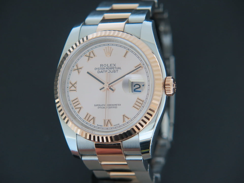 Rolex Datejust Everosegold/Steel Pink Roman Dial 116231 (1)