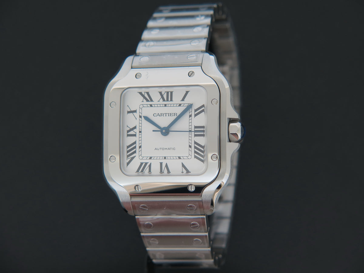 Cartier Santos Medium Steel Roman Dial NEW WSSA0029 (1)