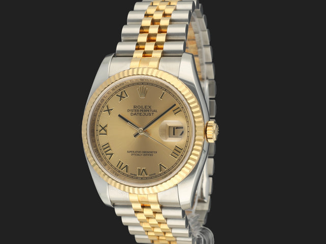 Rolex Datejust Gold/Steel Champagne Roman Dial