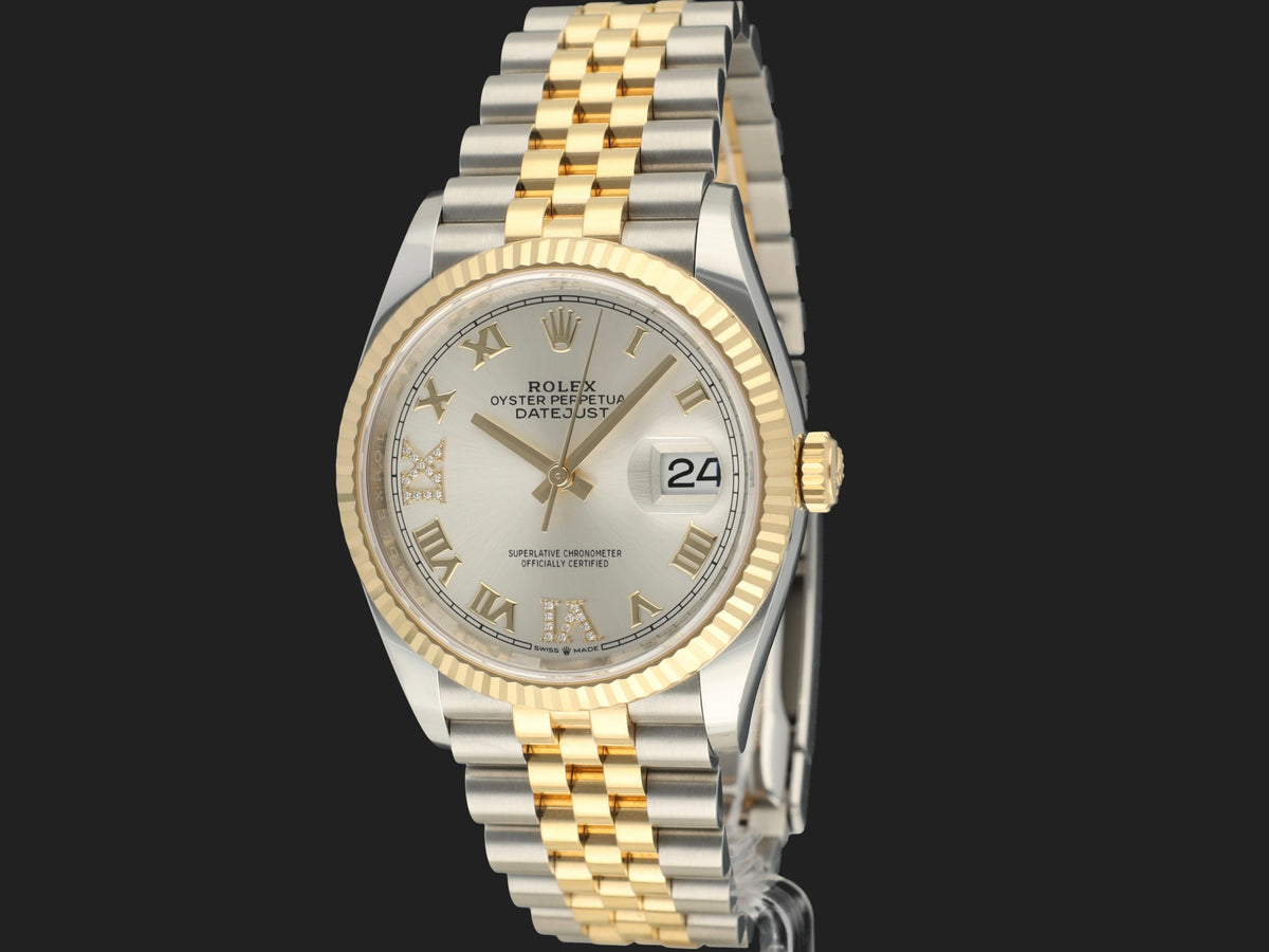 Rolex Datejust Gold/Steel Silver Diamond Dial 126233 (1)