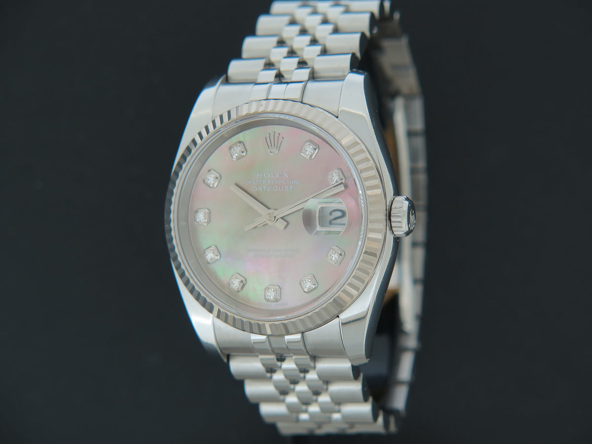 Rolex Datejust Black MOP Diamond Dial 116234 (1)