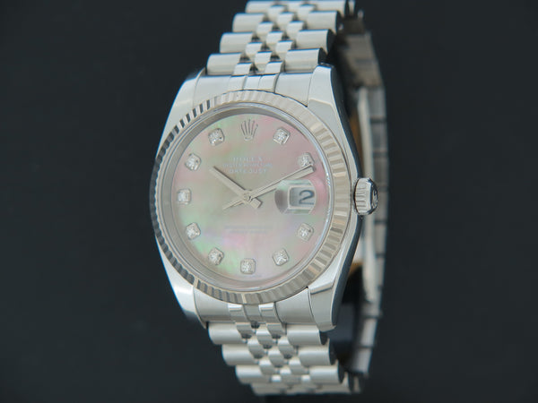Rolex Datejust Black MOP Diamond Dial