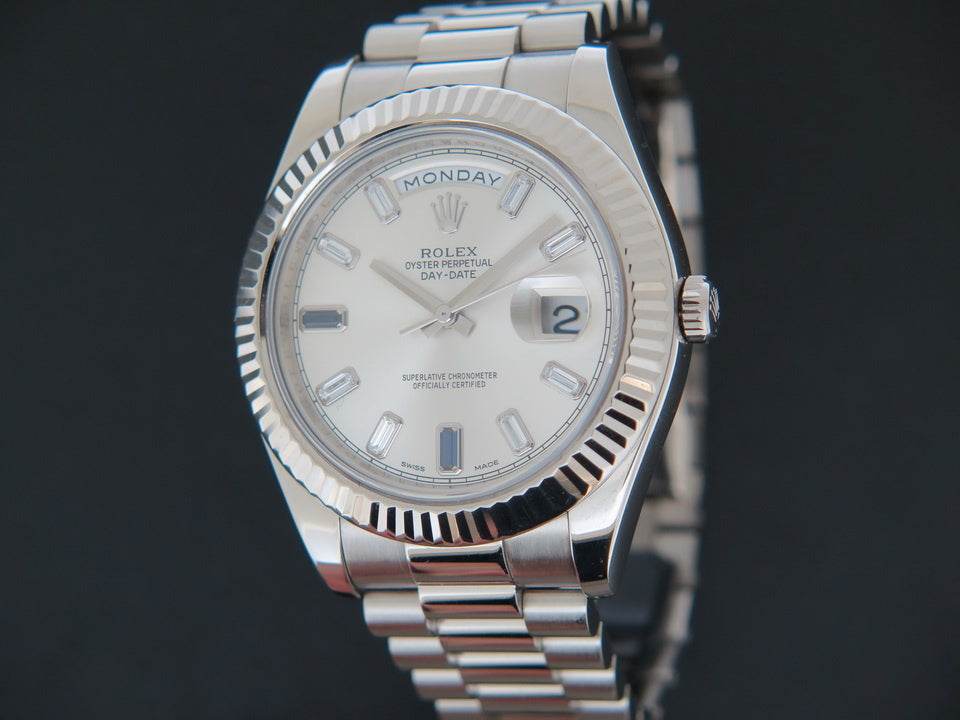 Rolex Day-Date II White Gold Diamond Sapphire Dial 218239 (1)