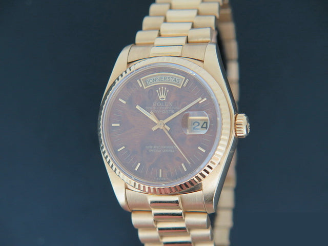 Rolex Day-Date Yellow Gold Wood Dial