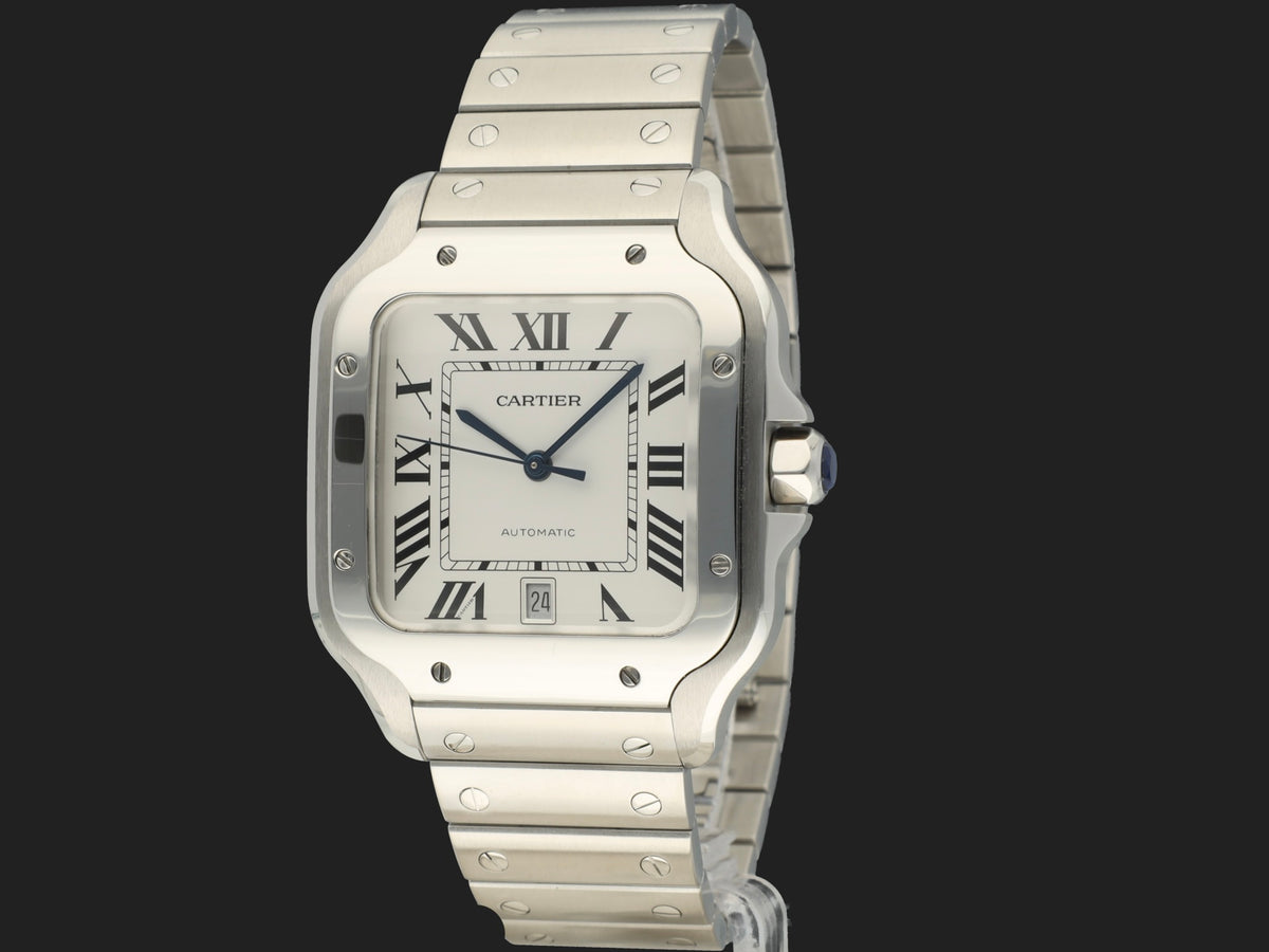 Cartier Santos Large Date Steel Roman Dial WSSA0009 / 4072 (1)