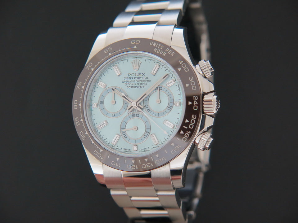 Rolex Daytona Platinum Ice Blue Baguette Dial 116506 (1)