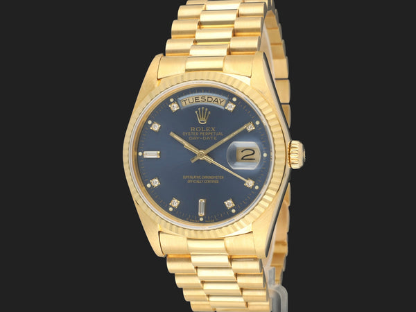 Rolex Day-Date 36 Yellow Gold Blue Diamond Dial
