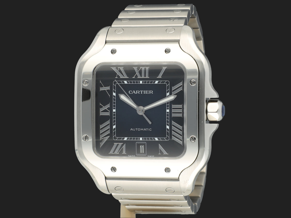 Cartier Santos Large Date Steel Blue Dial WSSA0030 / 4072 (1)
