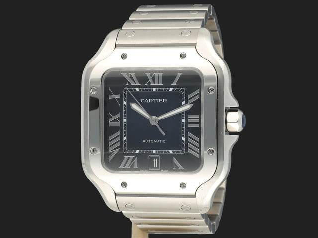 Cartier Santos Large Date Steel Blue Dial WSSA0030 / 4072