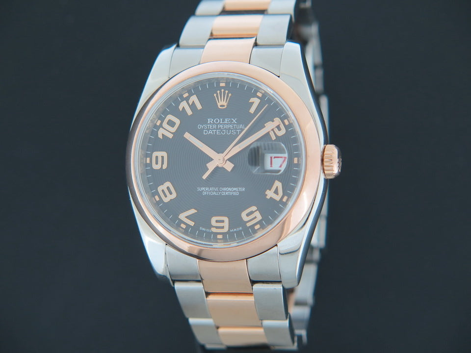 Rolex Datejust Everose / Steel 116201 Black Concentric Dial (1)