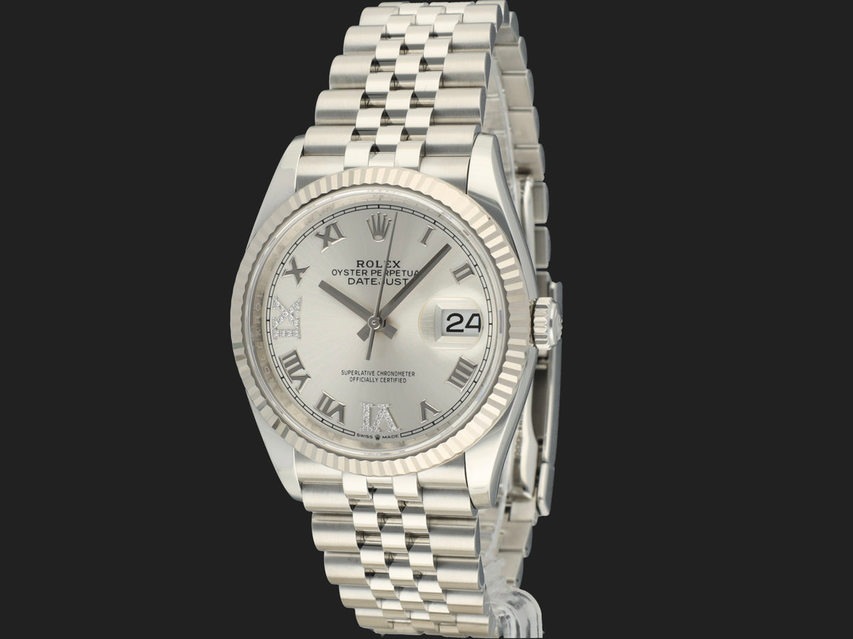 Rolex Datejust 36 Silver Diamond Dial 126234 (1)