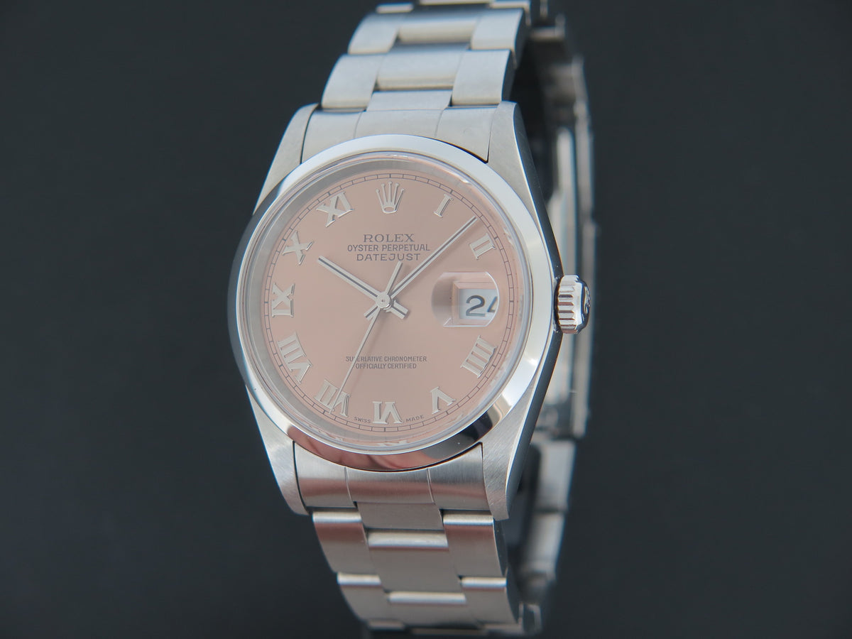 Rolex Datejust Salmon Roman Dial 16200  (1)