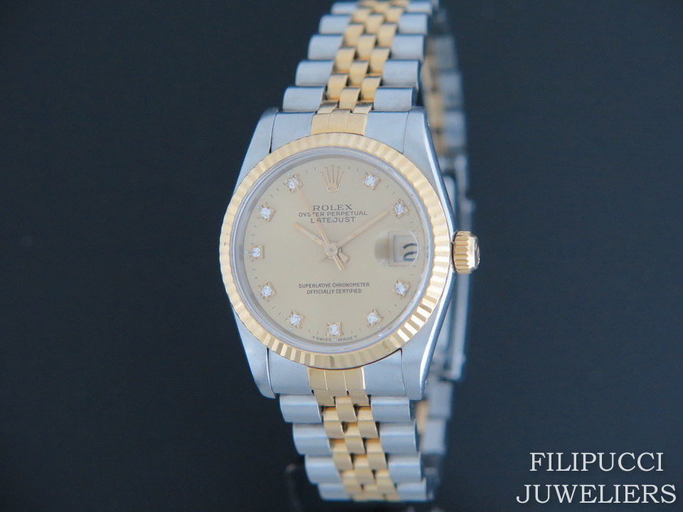 Rolex Datejust Midsize Diamond Dial 68273 (1)