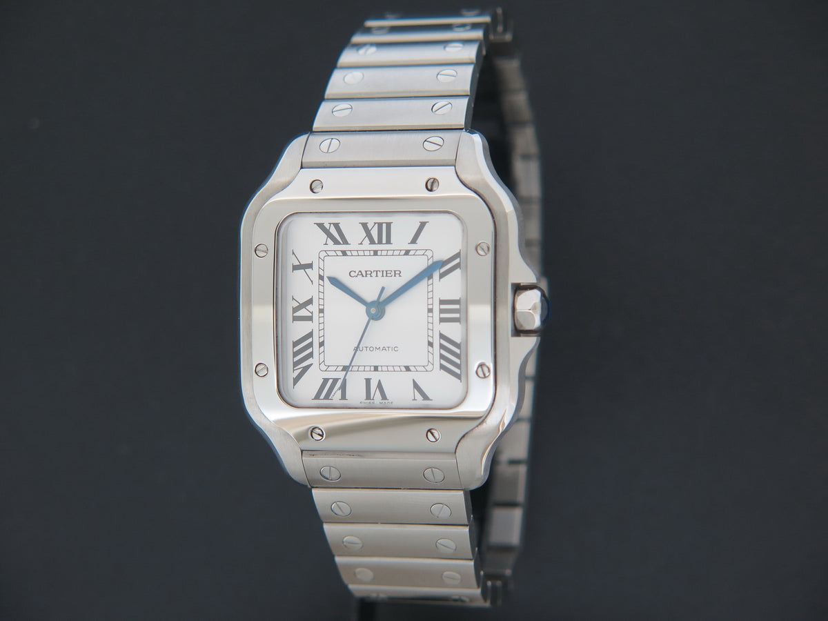 Cartier Santos Medium Steel Roman Dial NEW WSSA0029 (1)