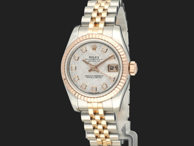 Rolex Lady-Datejust 26 Everose/Steel Meteorite Diamond Dial 179171