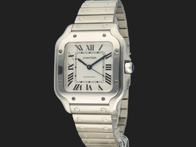 Cartier Santos Medium Silver Roman Dial