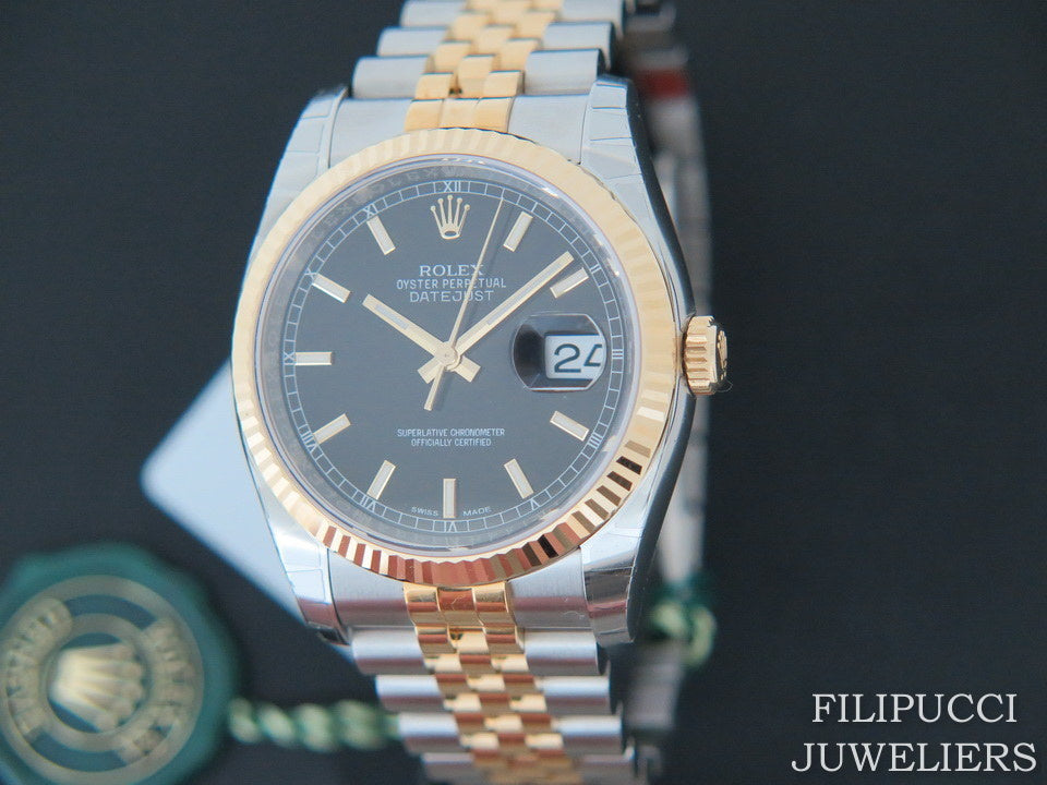 Rolex Datejust Gold/Steel Black Dial NEW 116233 FULL STICKERS 2020 "Kingdom of Bahrain" (1)