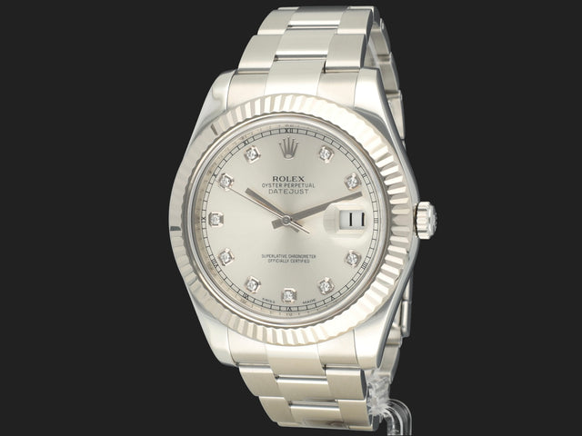 Rolex Datejust II Silver Diamond Dial