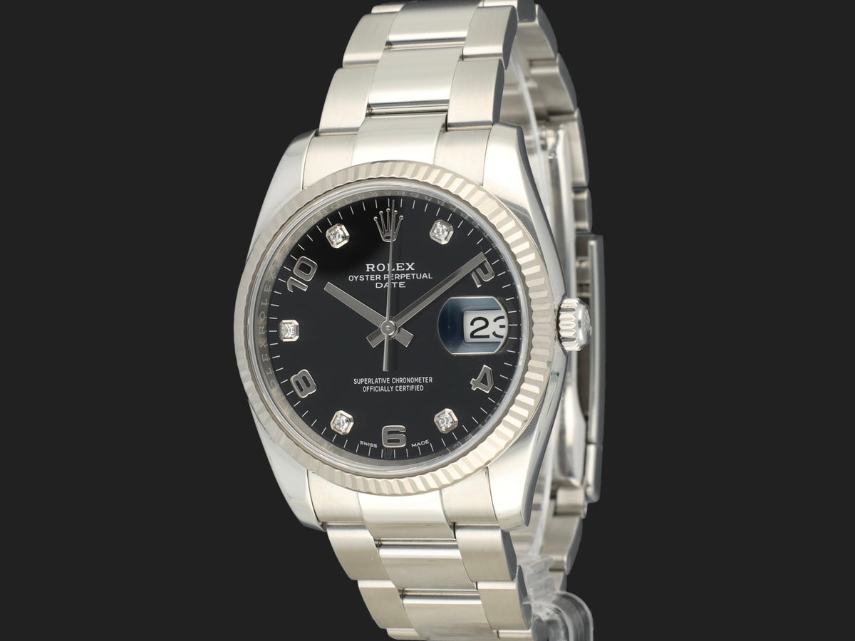Rolex Date 34 Black Diamond Dial 115234 (1)